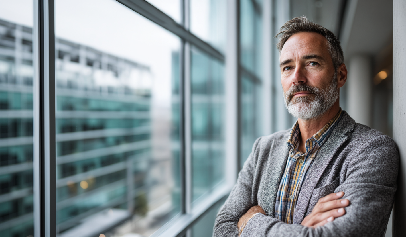 Alden Kinsley senior dispute resolution attorney reviewing case strategy in a modern office