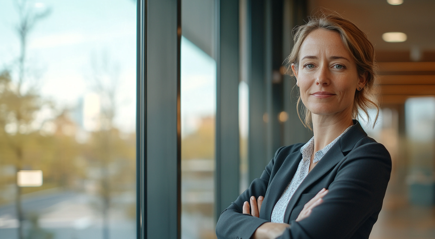 Alden Kinsley commercial litigation counsel standing confidently in a modern law firm office
